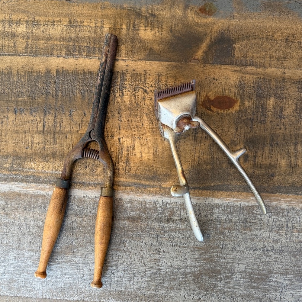 Antique Curling Iron & Hair Clippers